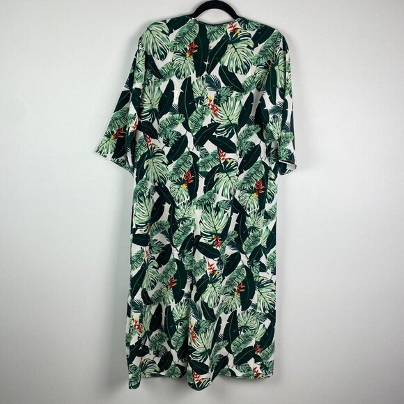 Rachel Zoe Duster Tropical 3/4 Sleeve Tie Front One Size OS Kimono - Picture 7 of 11